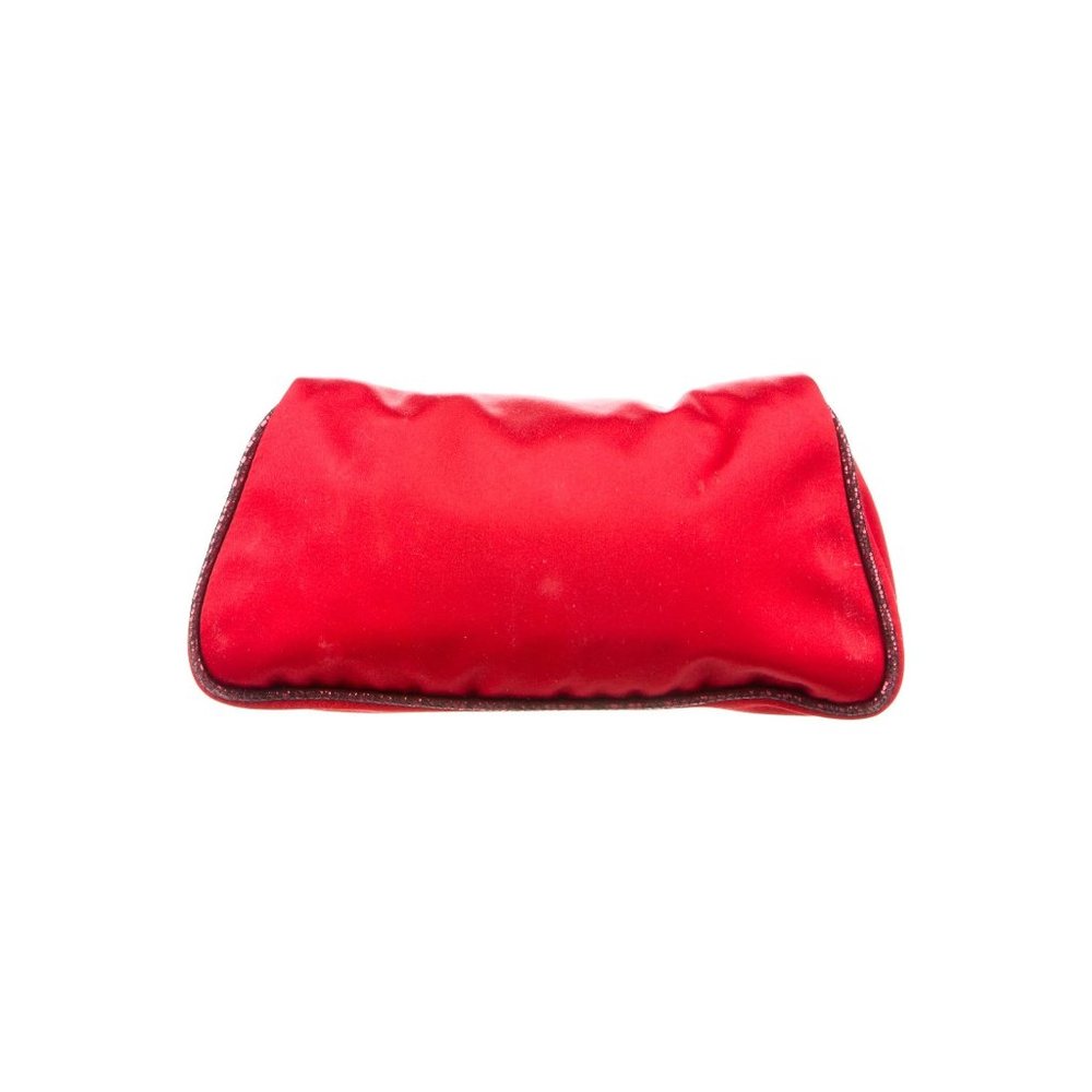 Red Satin & Python Fendi Borderline Frame Clutch … - image 4